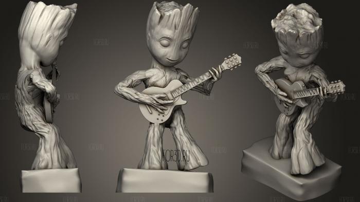 Groot With Guitar 3d stl for CNC